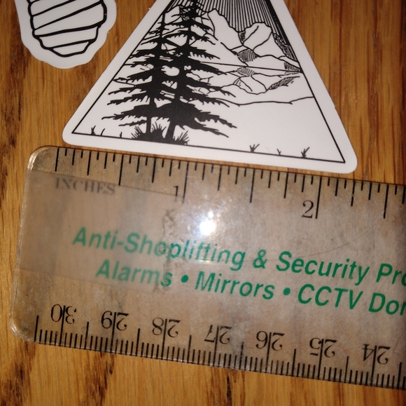 3 black & white professionally made stickers, NEW never used.  Set 12 - Picture 3 of 3